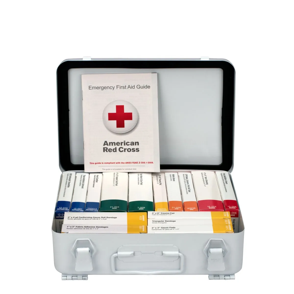 25 Person Unitized Metal First Aid Kit, ANSI Compliant - W-90568