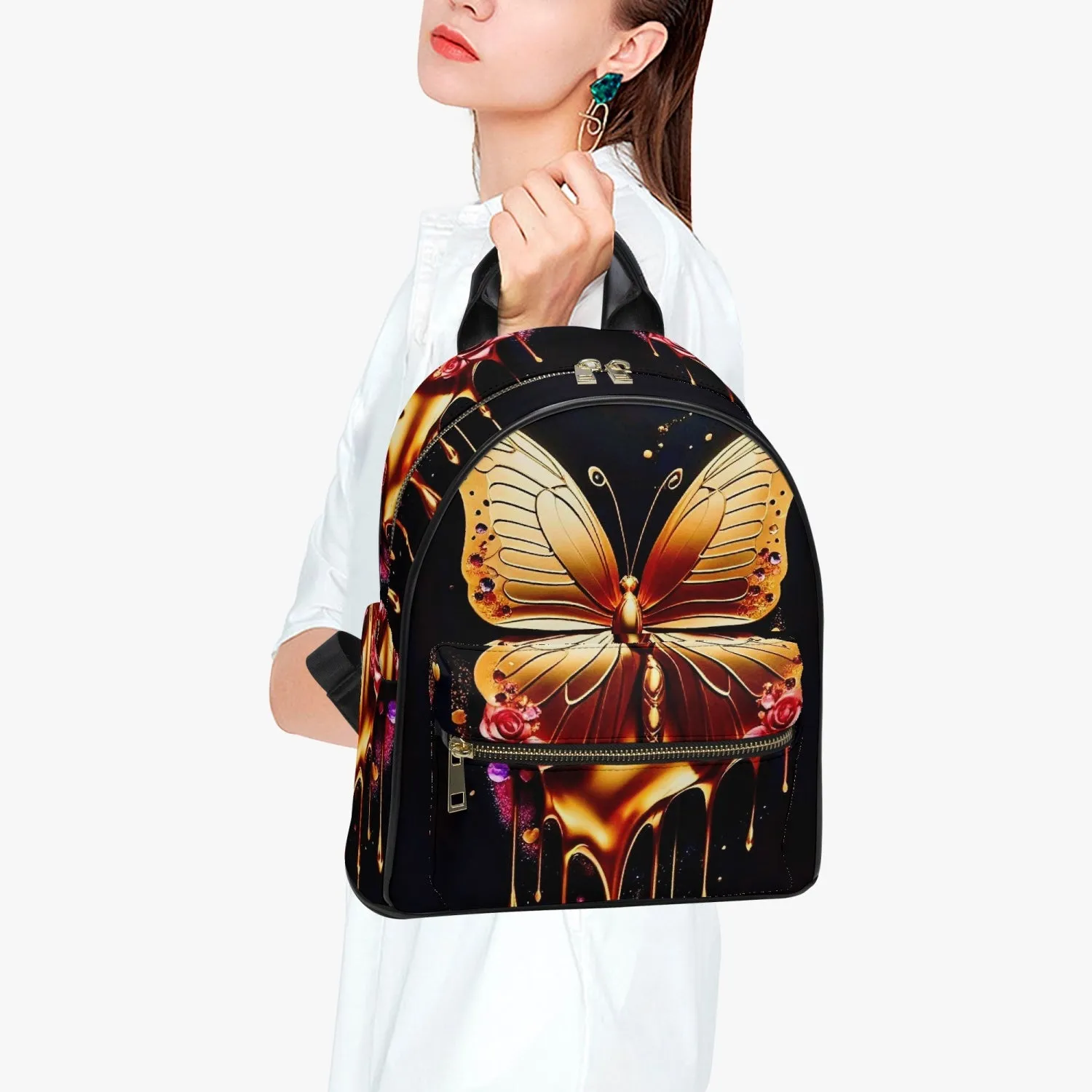 909. All Over Printed PU Backpack