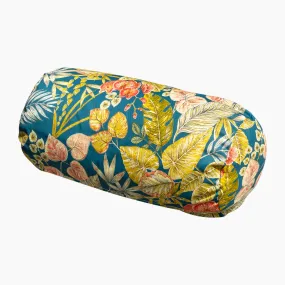 Acrisol Bouquet Petrol Large Round Bolster Floor Cushion - 72cm x 35cm