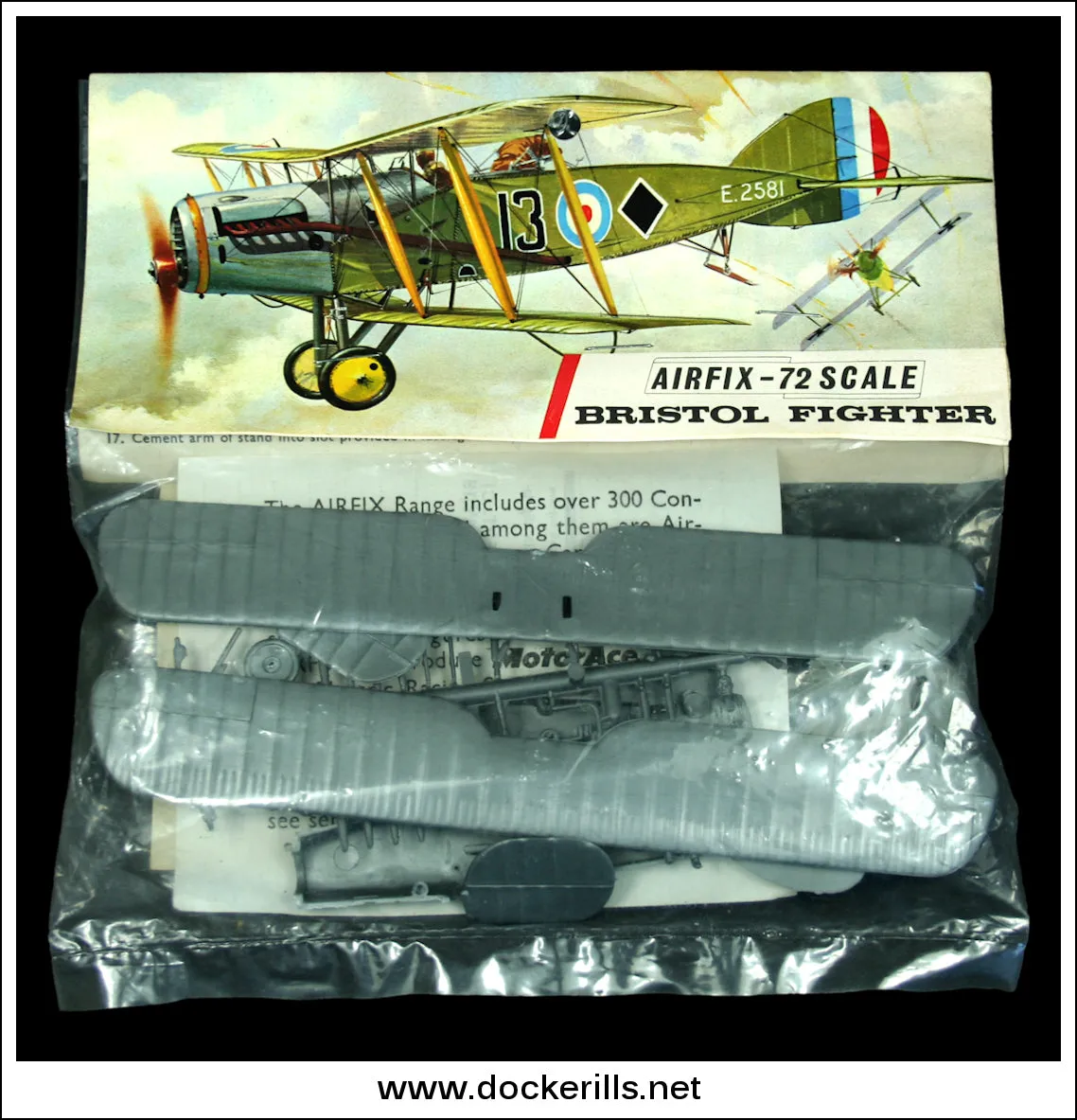 Airfix Bristol Fighter F2B 1:72 Scale Kit. Vintage Red Stripe Bag.