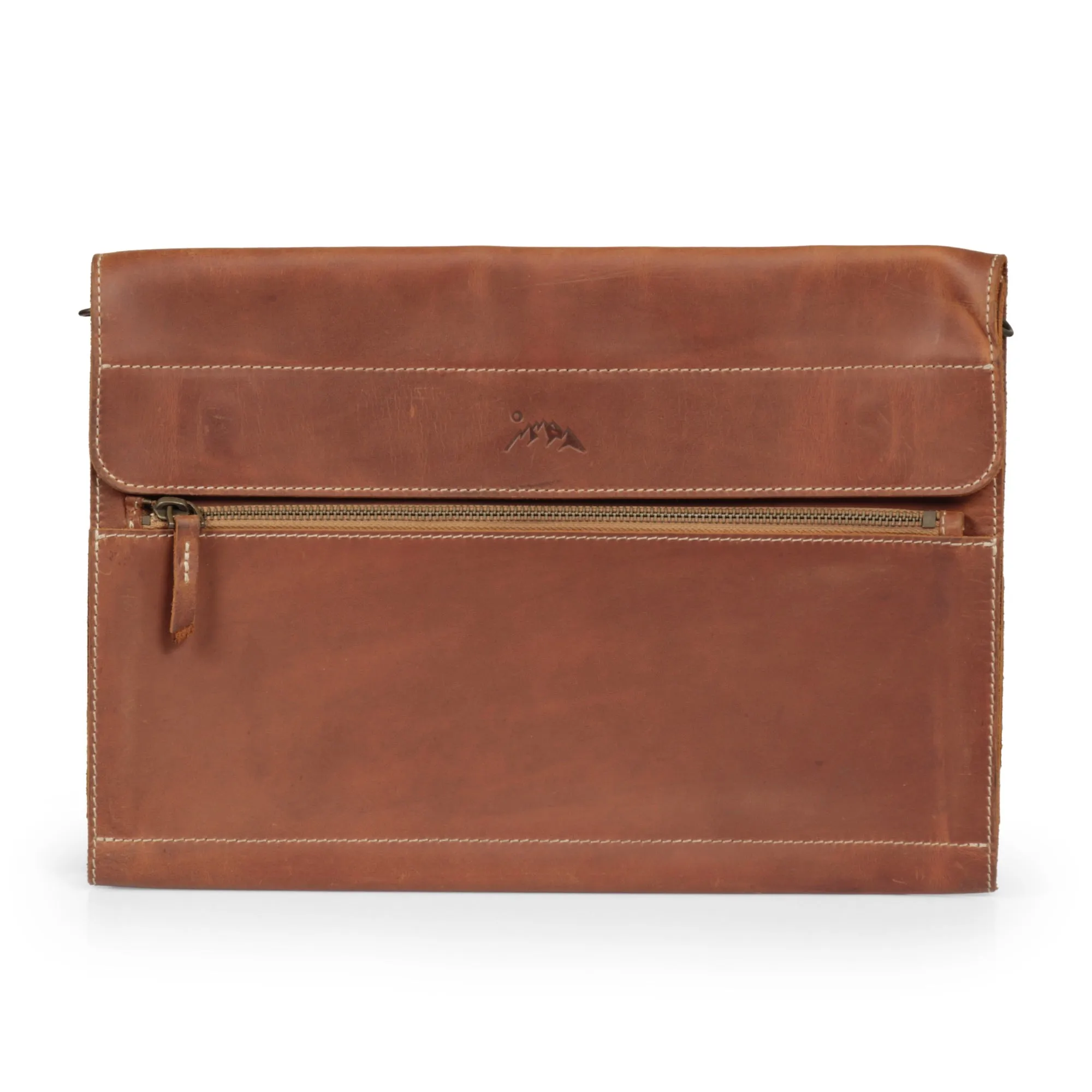 Almost Perfect | Logan Leather Laptop Sleeve with Strap - Camel