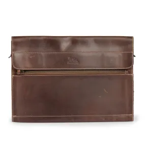 Almost Perfect | Logan Leather Laptop Sleeve with Strap - Tan