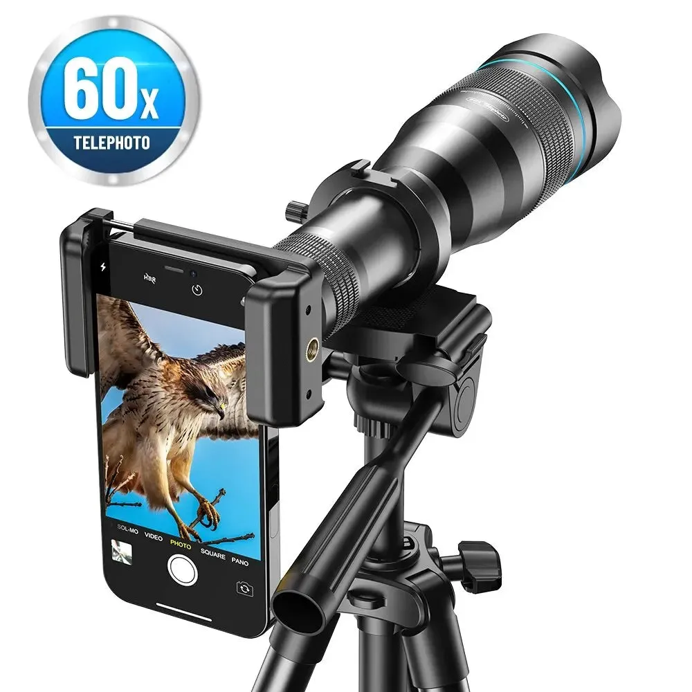 APEXEL 60X Mobile Phone Telescope Lens Astronomical Telephoto Zoom Lens With Extendable Tripod for iPhone Samsung All Smartphone