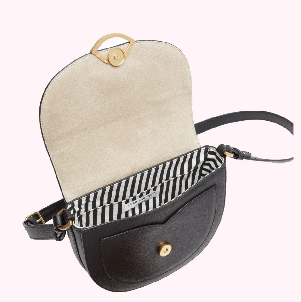 BLACK MEDIUM ESME SADDLE BAG