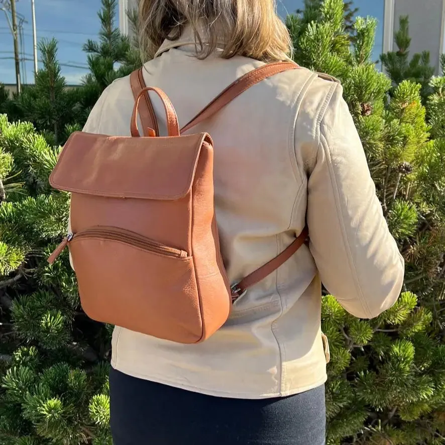 BOL Button Up Adjustable Leather Backpack