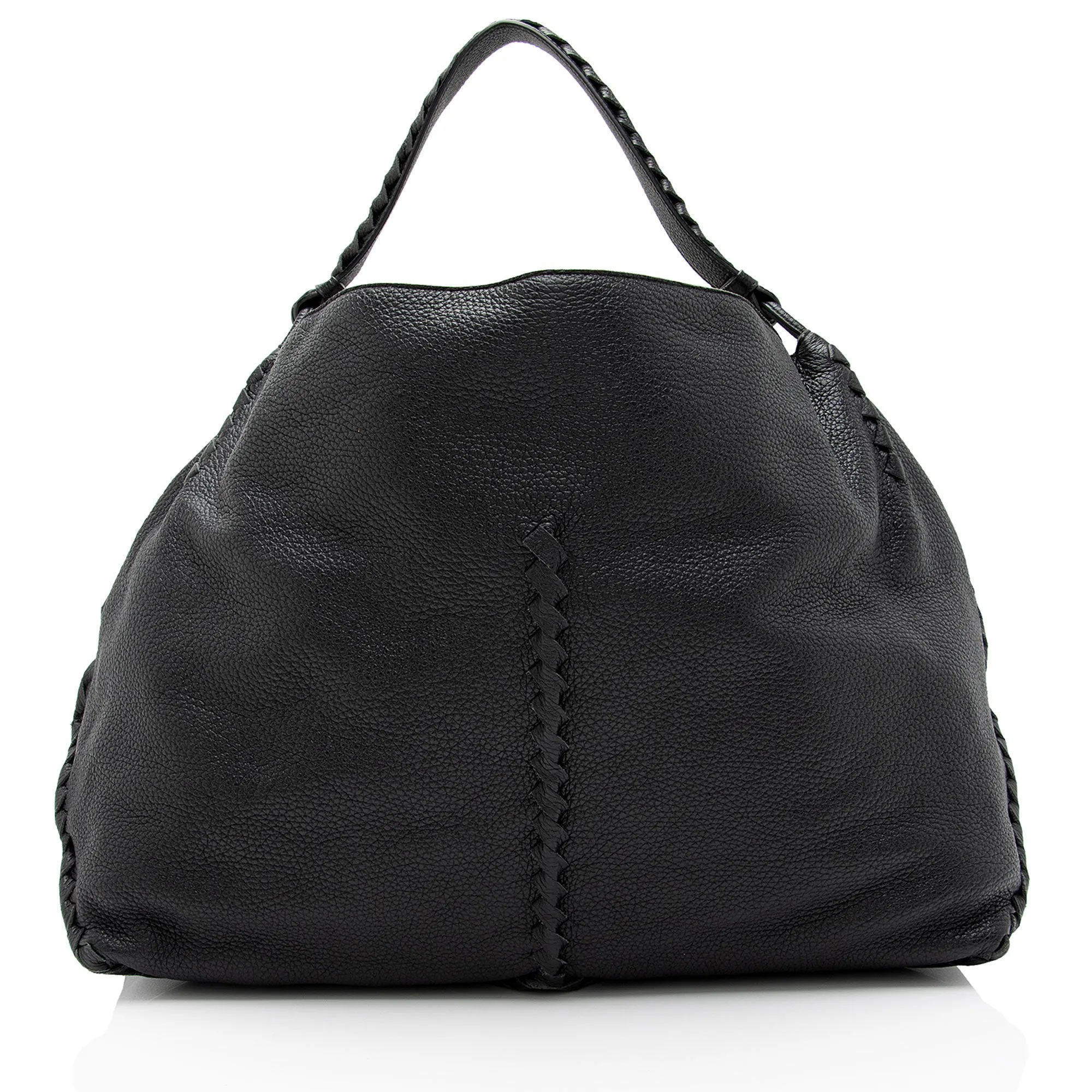 Bottega Veneta Cervo Leather Intrecciato Large Hobo (SHF-8mhiS8)