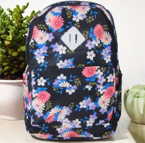 BP724 - Blue Floral Canvas Backpack