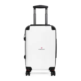 Bright White Color Cabin Suitcase, Carry On Luggage With 2 Inner Pockets & Built in TSA-approved Lock With 360° Swivel