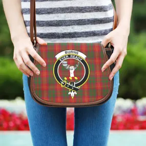 Burns Tartan Saddle Bag with Family Crest