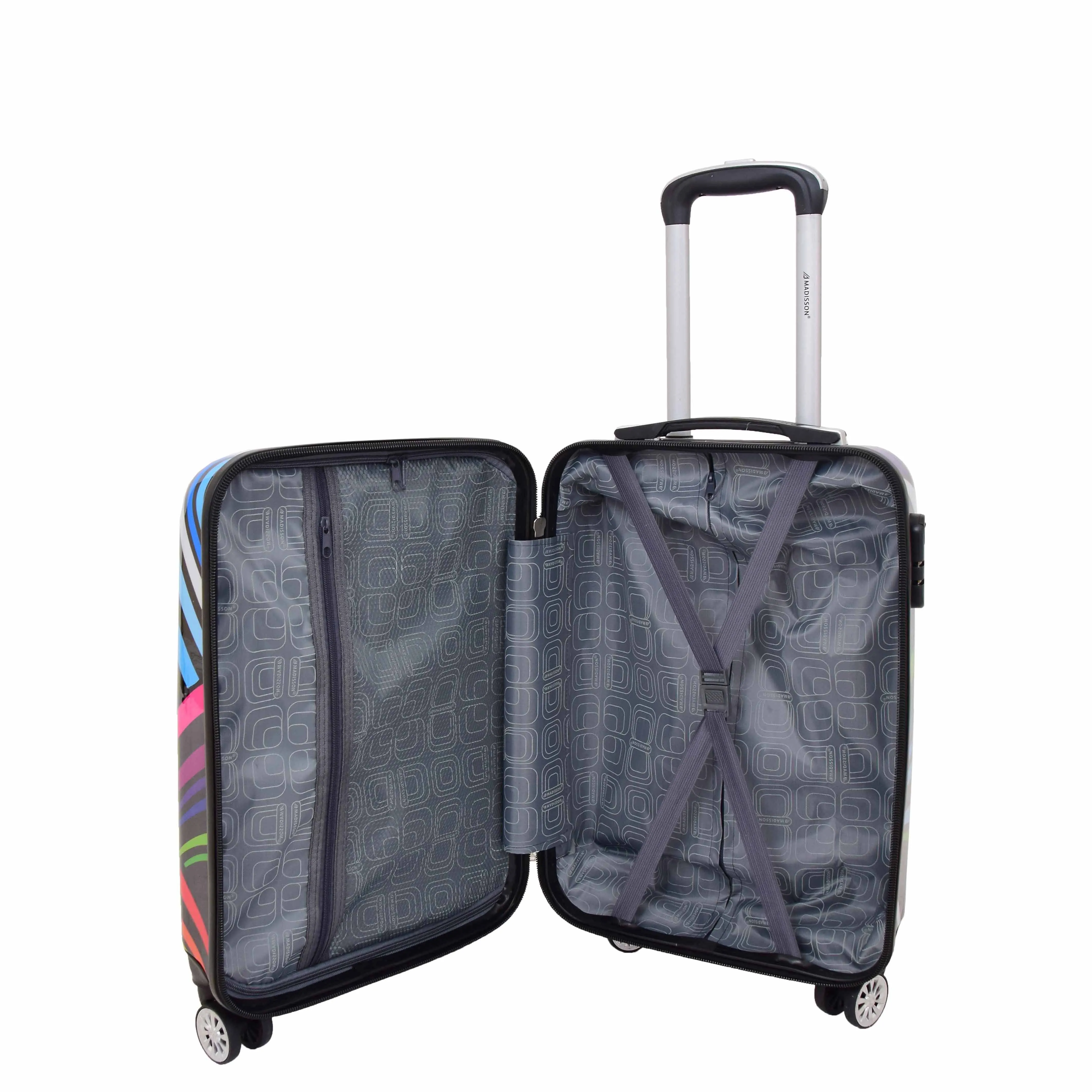 Cabin Size Suitcase Multicolour Hearts Travel Bag 4 wheel Hand Luggage A20S