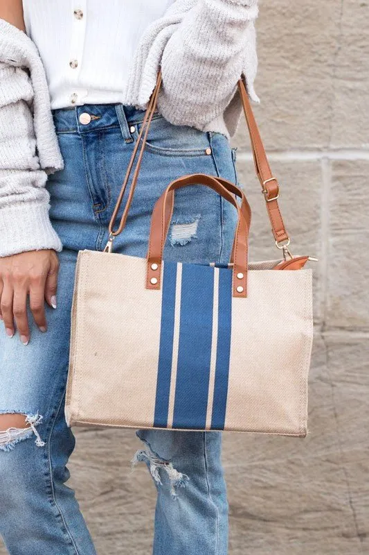 Canvas Striped Tote