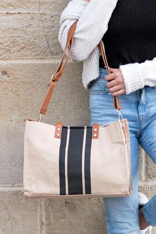 Canvas Striped Tote