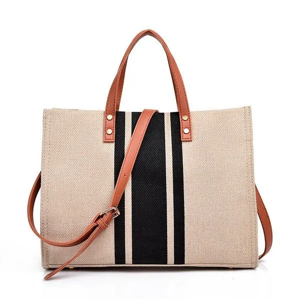 Canvas Striped Tote