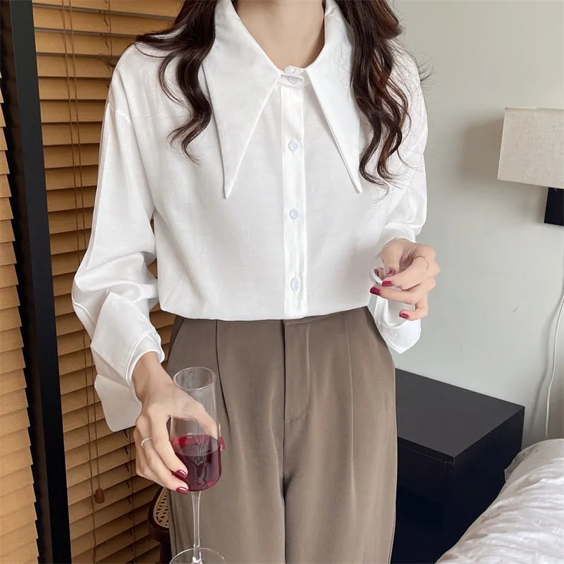 Chiffon Women Shirts New Spring Long Sleeve Designed Button Up Female Tops Fashion All Match Korean Office Ladies Blouse