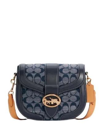 Coach Georgie Saddle Bag In Signature Chambray