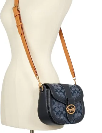 Coach Georgie Saddle Bag In Signature Chambray