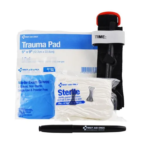 Critical Essentials Bleeding Control Kit For Limb Wounds, 8 Pieces, Plastic Bag