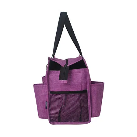 Crosshatch Fuchsia NGIL Zippered Lined Caddy Organizer Tote Bag