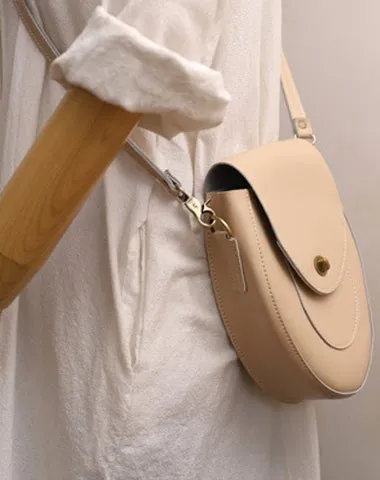 Cute Brown LEATHER Saddle Side Bag WOMEN SHOULDER BAG Crossbody Saddle Purse FOR WOMEN