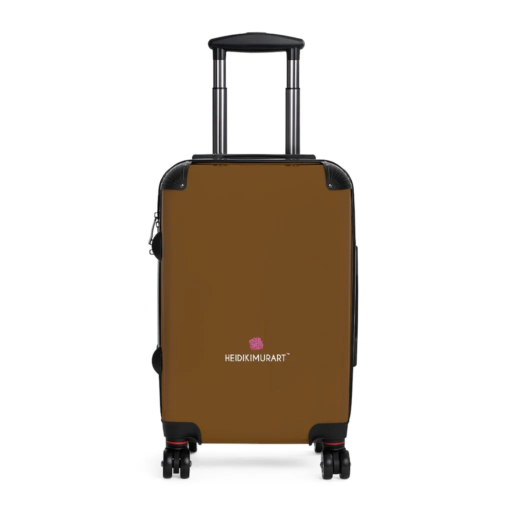 Dark Brown Cabin Suitcase, Carry On Luggage With 2 Inner Pockets & Built in Lock With 360° Swivel