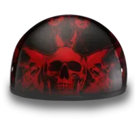 Daytona D.O.T Skull Cap Motorcycle Helmet with Red Flames