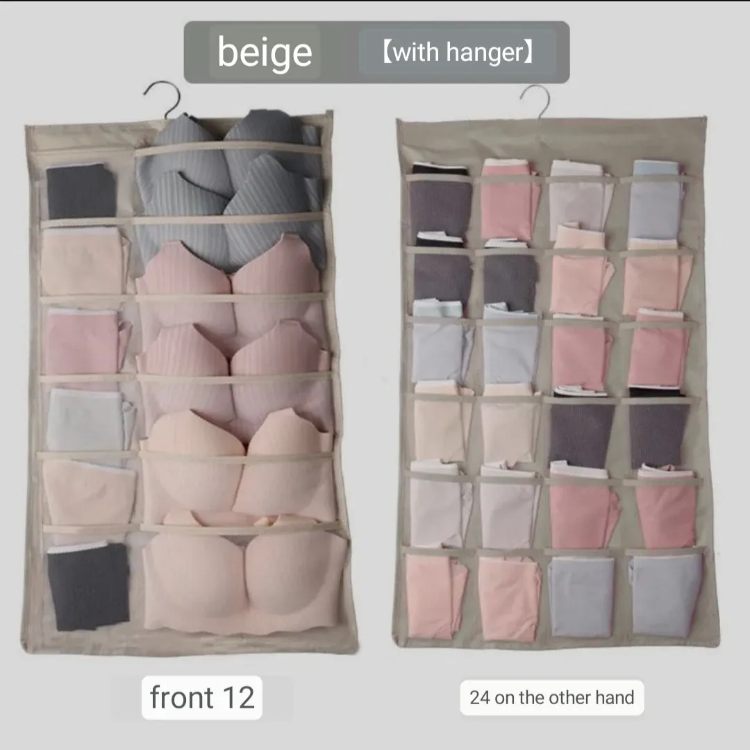 Double Sided Underwear Storage Bag Folding Hanging Bra Clother Organizer Hanger Clothes Organizer for Wardrobe Closet Organizer