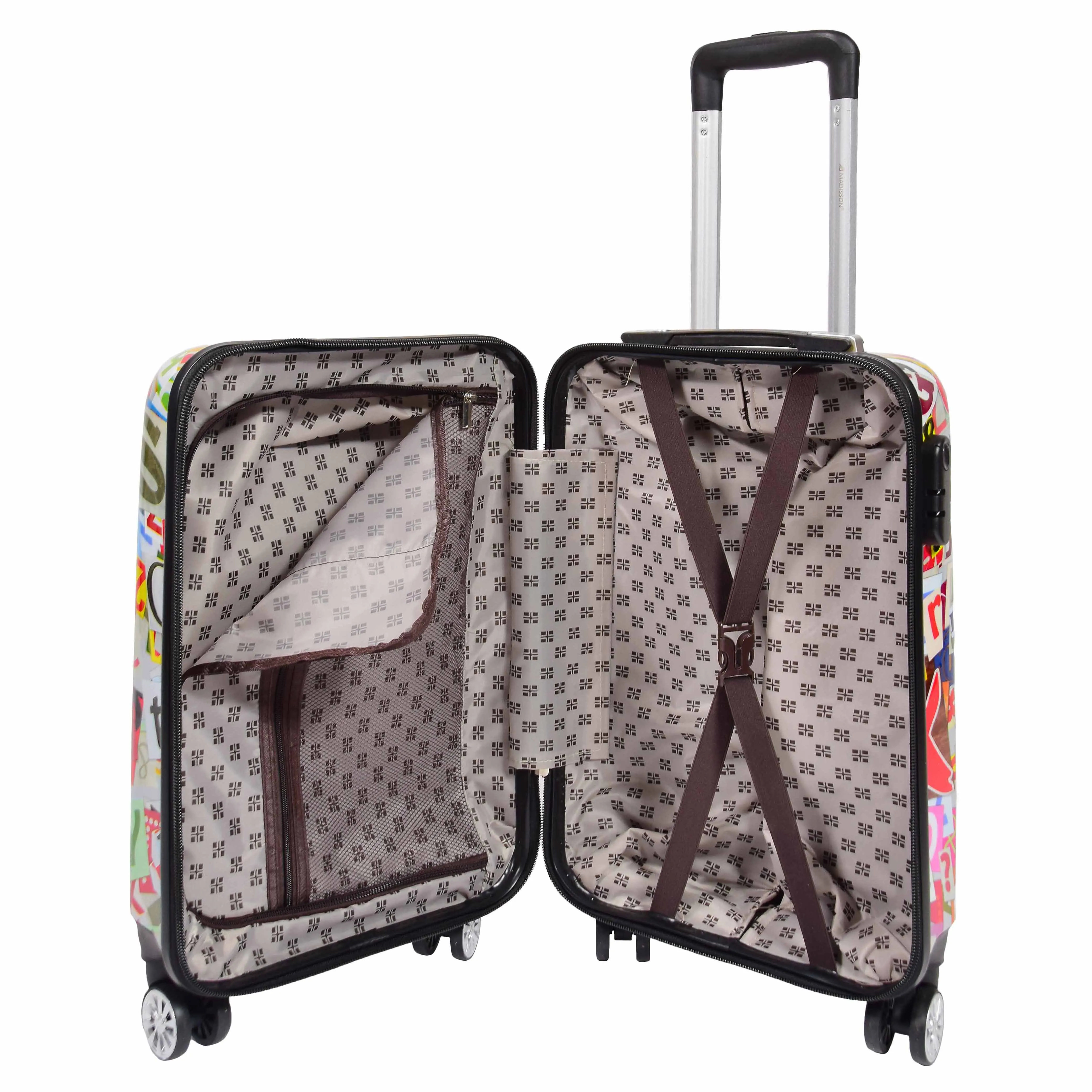 Dual 4 Wheel Luggage Hard Shell Alphabets Print APEX