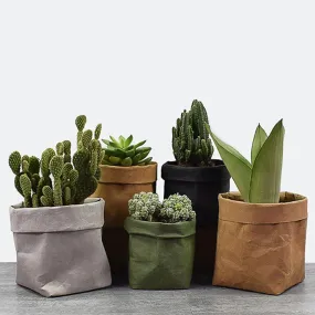 Eco Friendly Flower Pot - Planter - Kraft Flower Pot - Grow Bag - Flower Carrier - Plant Carrier - Flower Bag - Soft - Succulent Planters