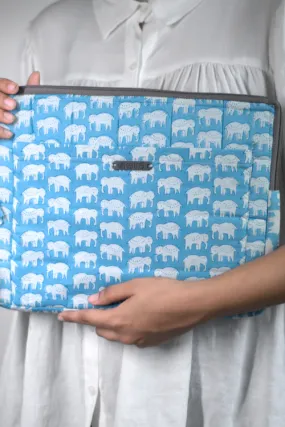 Ekatra Elephant Motif Sustainable Handmade Cotton Laptop Sleeve/Laptop Cover