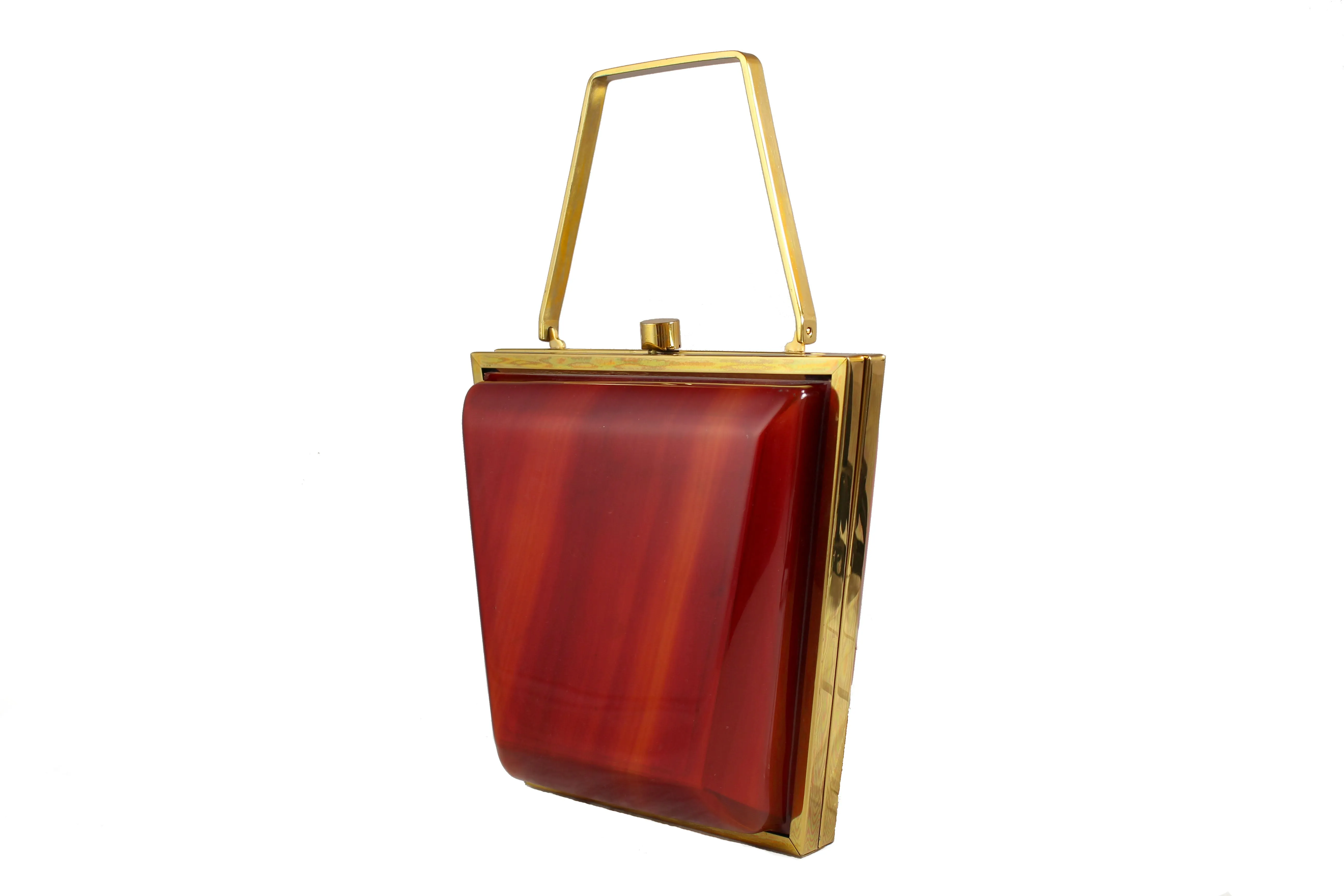 EMPRESS lucite purse with tortoiseshell finish