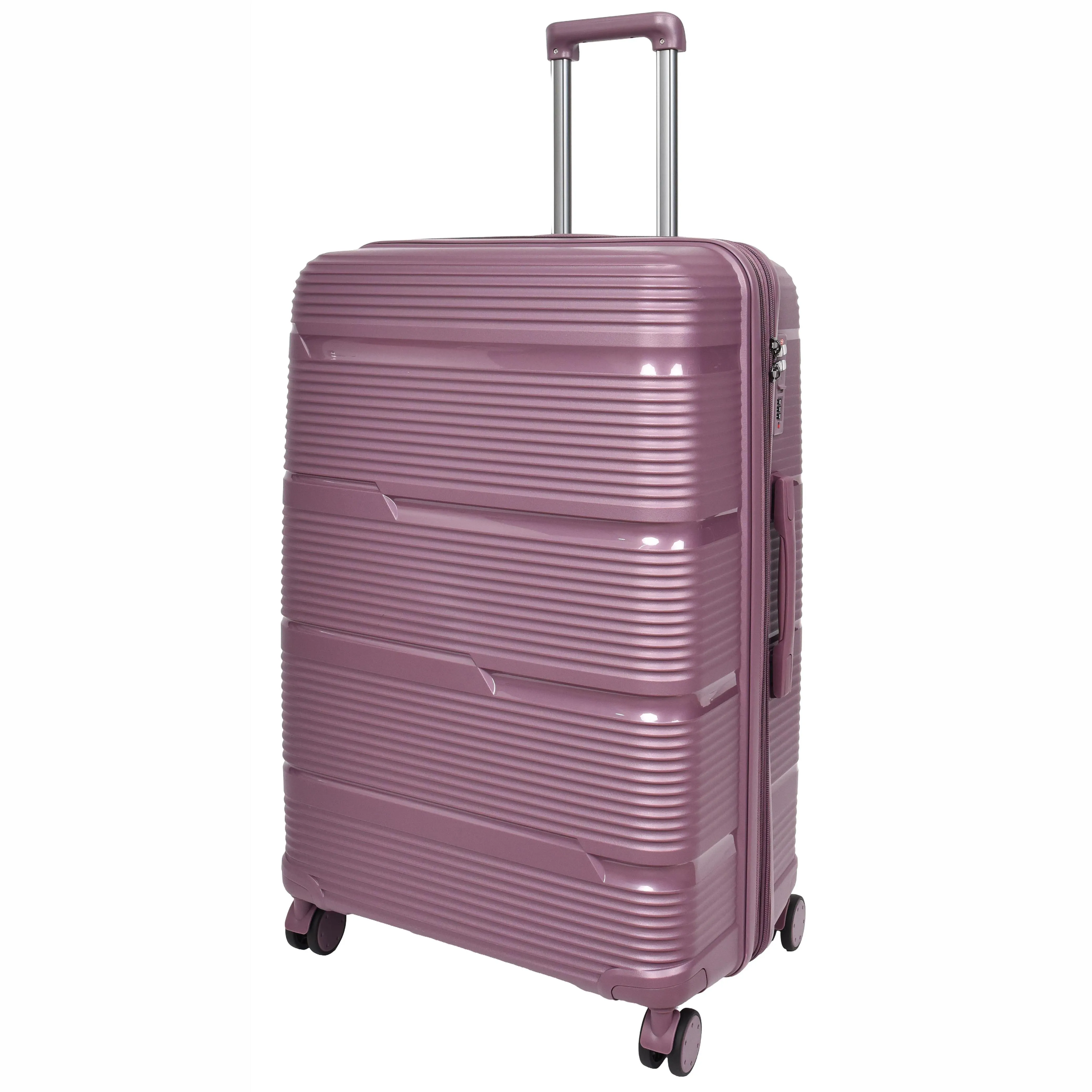 Expandable Hard Shell Luggage PP 8 Wheels Suitcases TSA Lock Travel Bags Titan Purple