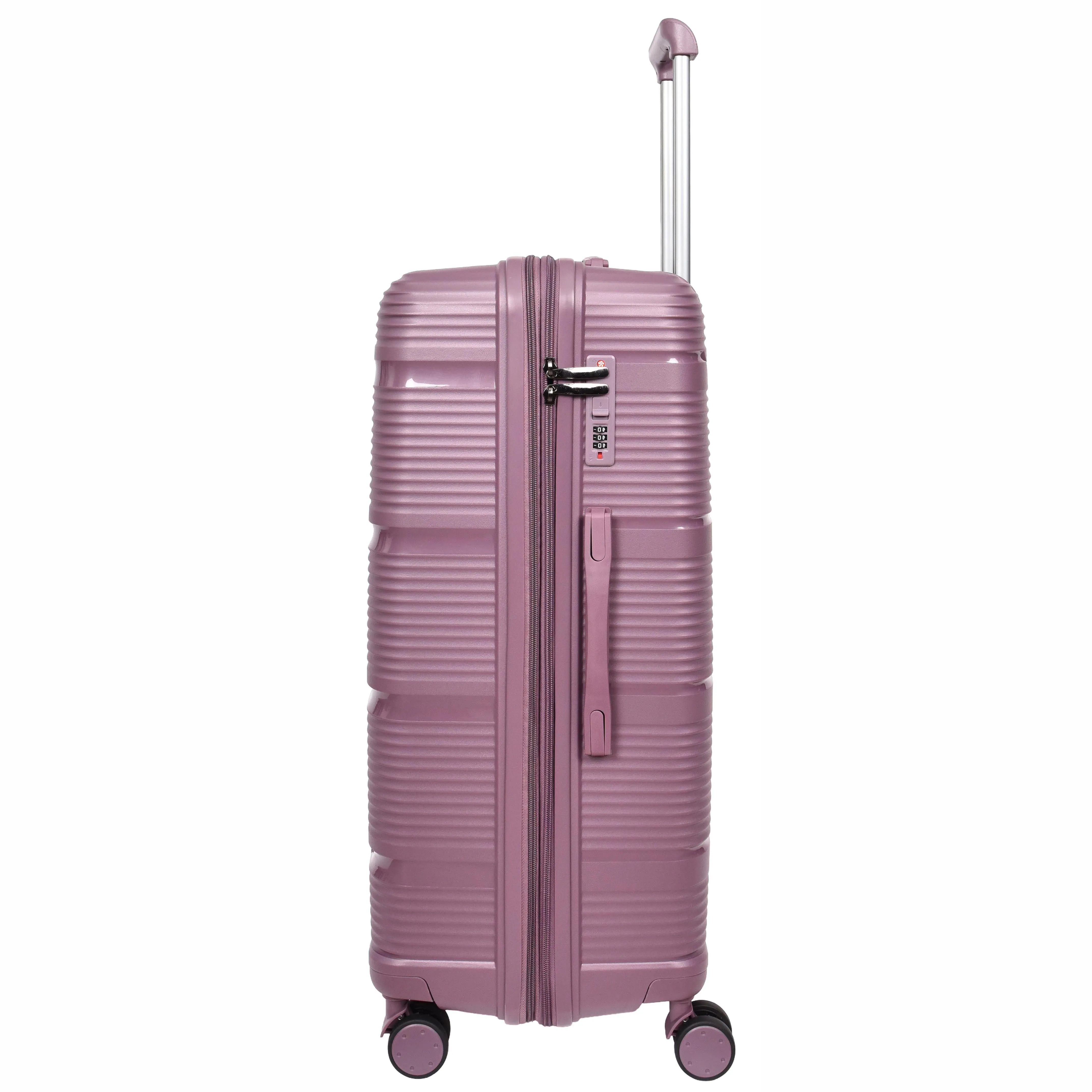 Expandable Hard Shell Luggage PP 8 Wheels Suitcases TSA Lock Travel Bags Titan Purple