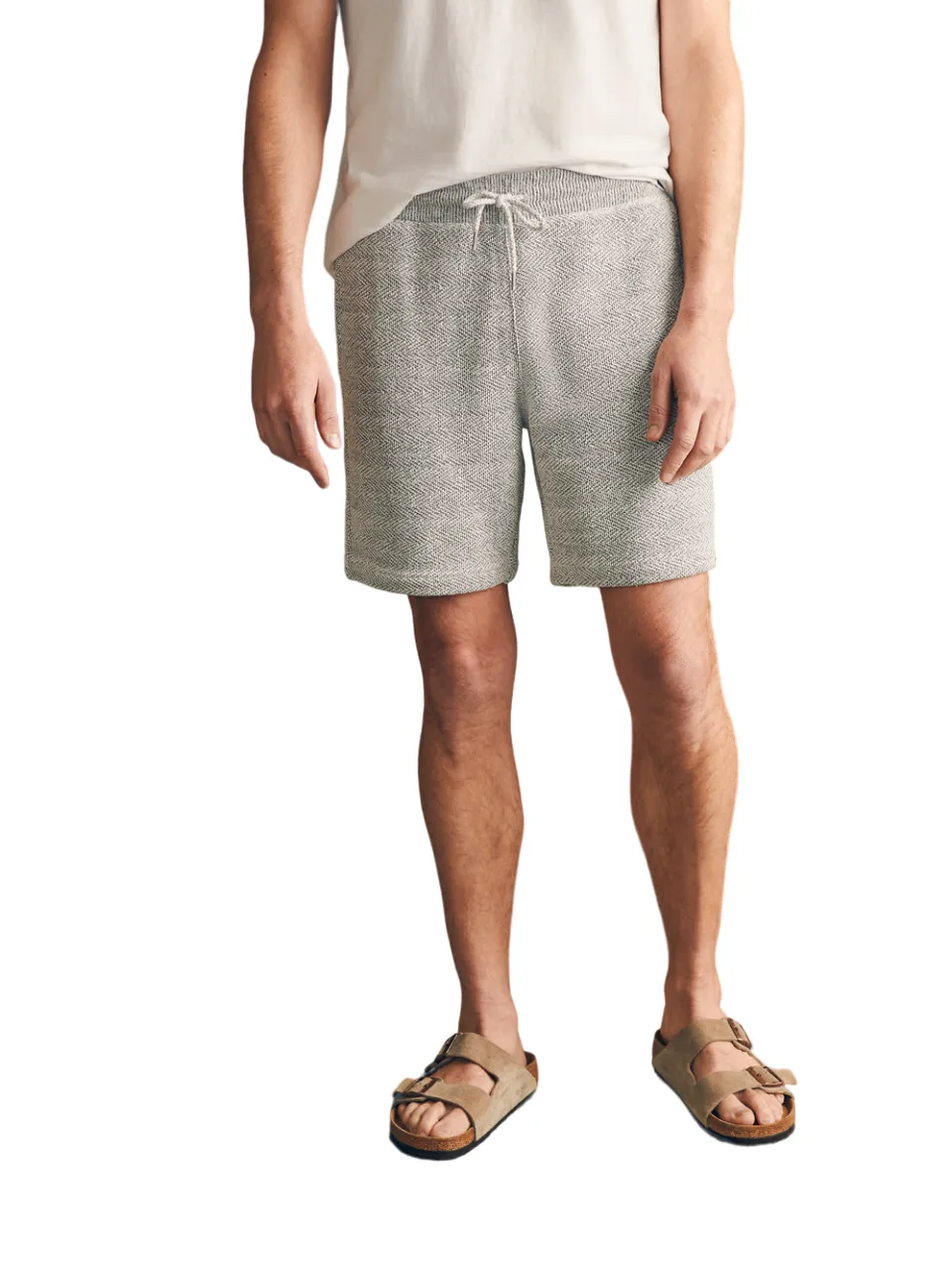 Faherty Whitewater Sweatshort in Grey Shell Loop