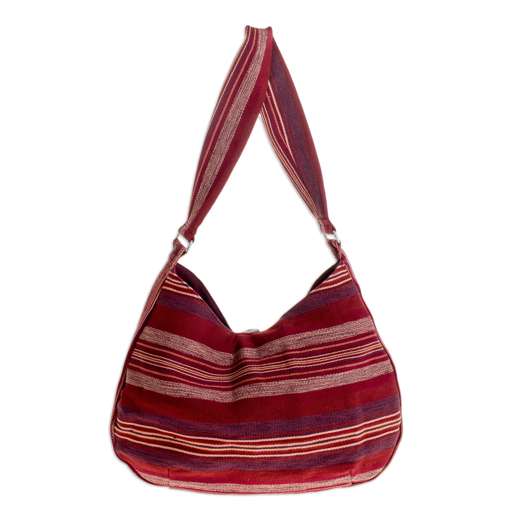 Garnet Synchronicity Red Cotton Hobo Bag