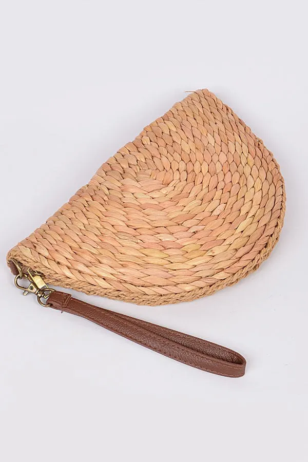 Half Circle Straw Clutch (several colors)