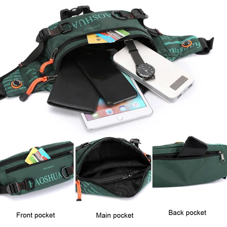 HAOSHUAI 5132 Outdoor Men Waist Bag Sports Running Chest Bag(Dark Green)