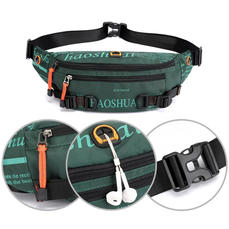 HAOSHUAI 5132 Outdoor Men Waist Bag Sports Running Chest Bag(Dark Green)