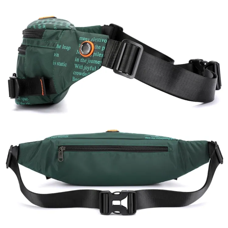 HAOSHUAI 5132 Outdoor Men Waist Bag Sports Running Chest Bag(Dark Green)