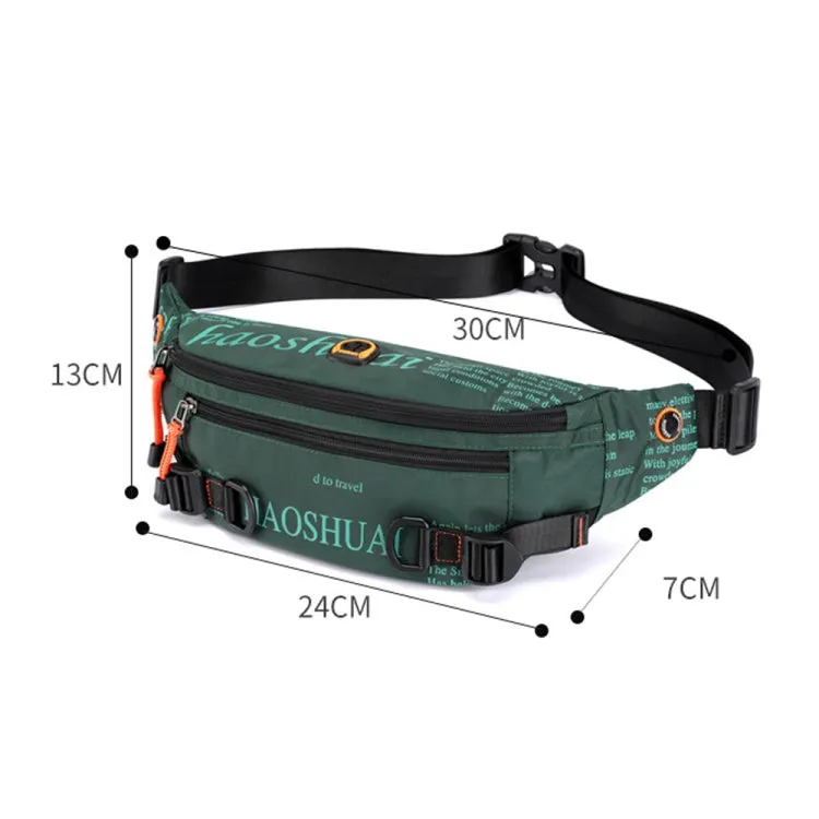 HAOSHUAI 5132 Outdoor Men Waist Bag Sports Running Chest Bag(Dark Green)