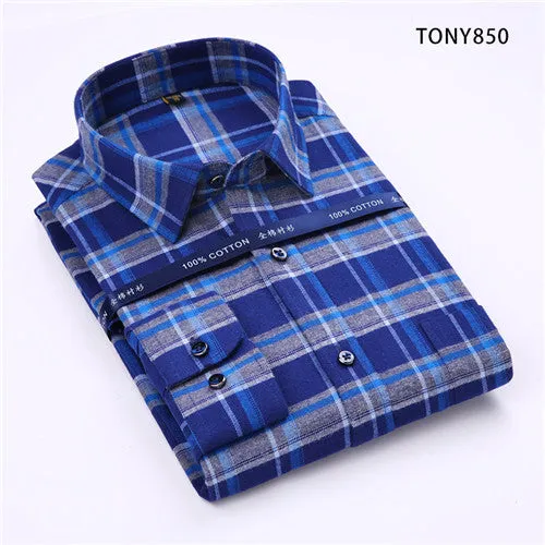 High Quality Plaid Long Sleeve Shirt #TONYXX