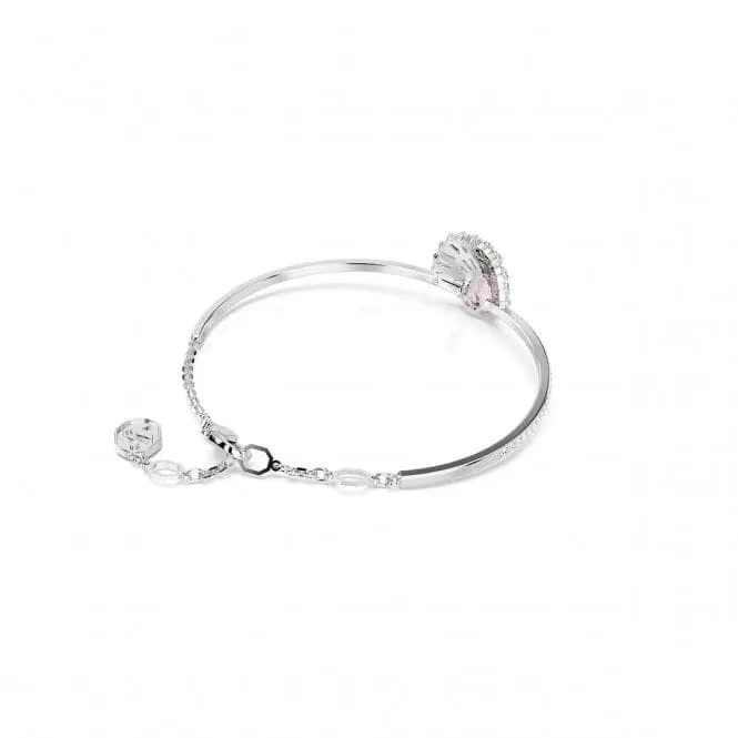 Idyllia Pink Rhodium Plated Shell Bangle 5680298