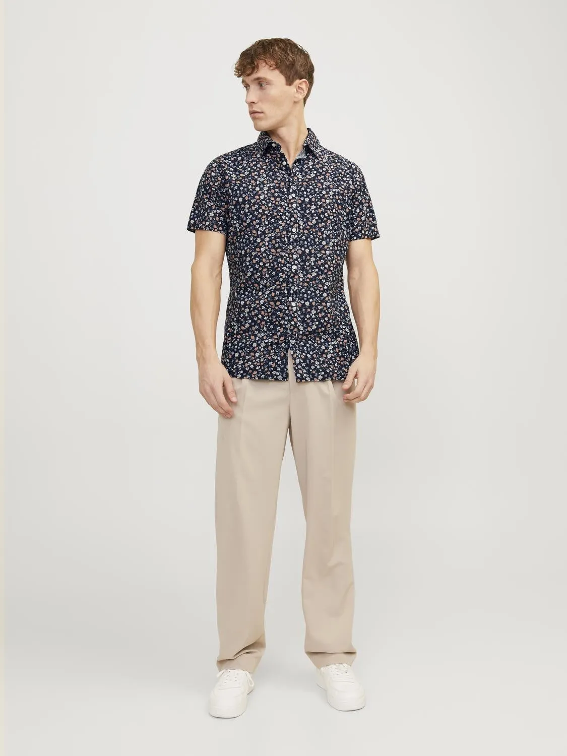 Jack & Jones Blasummer Print Short Sleeve Shirt-NIGHT SKY