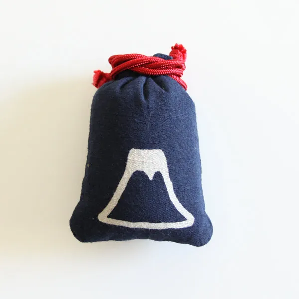 Katazome Small Talisman Bag - Mt.Fuji -,  Drawstring Pouch,  Japanese traditional craft bag