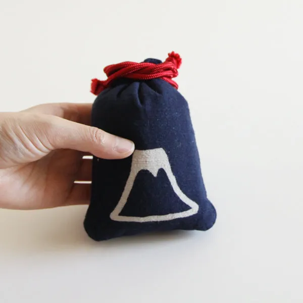 Katazome Small Talisman Bag - Mt.Fuji -,  Drawstring Pouch,  Japanese traditional craft bag