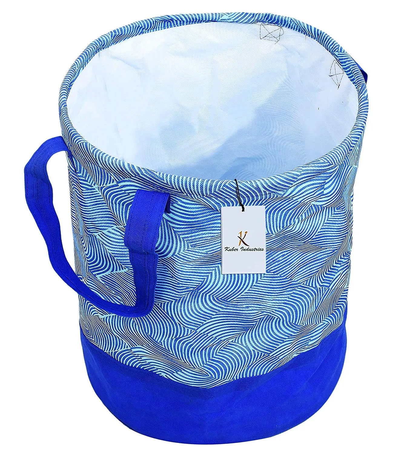 Kuber Industries Laheriya Printed 2 Pieces Waterproof Canvas Laundry Bag, Toy Storage, Laundry Basket Organizer 45 L (Blue) -KUBMART2748