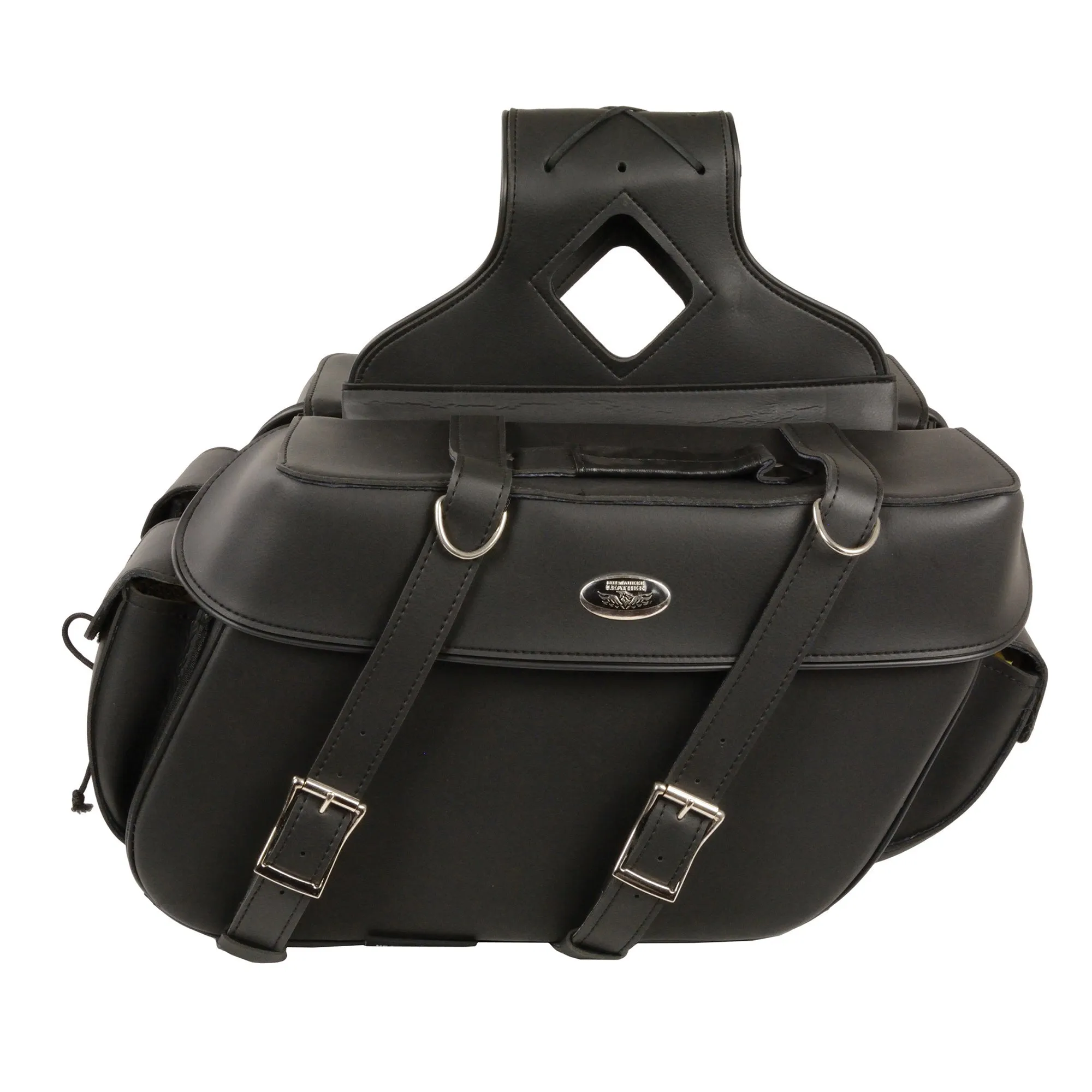 Large Zip-Off PVC Throw Over Saddle Bag (16X11X6X22)