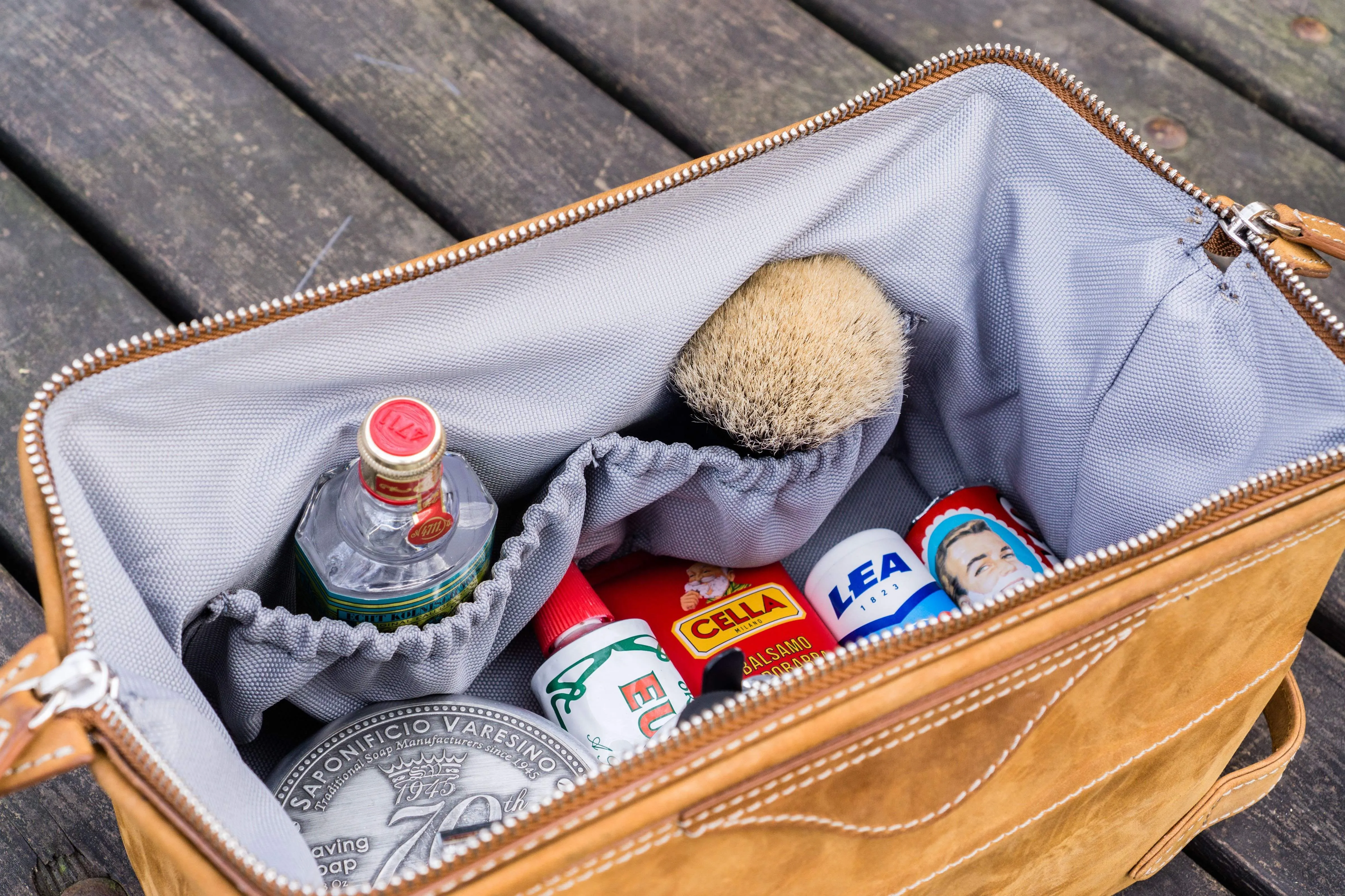 Leather Dopp Kit - Crazy Horse Brown