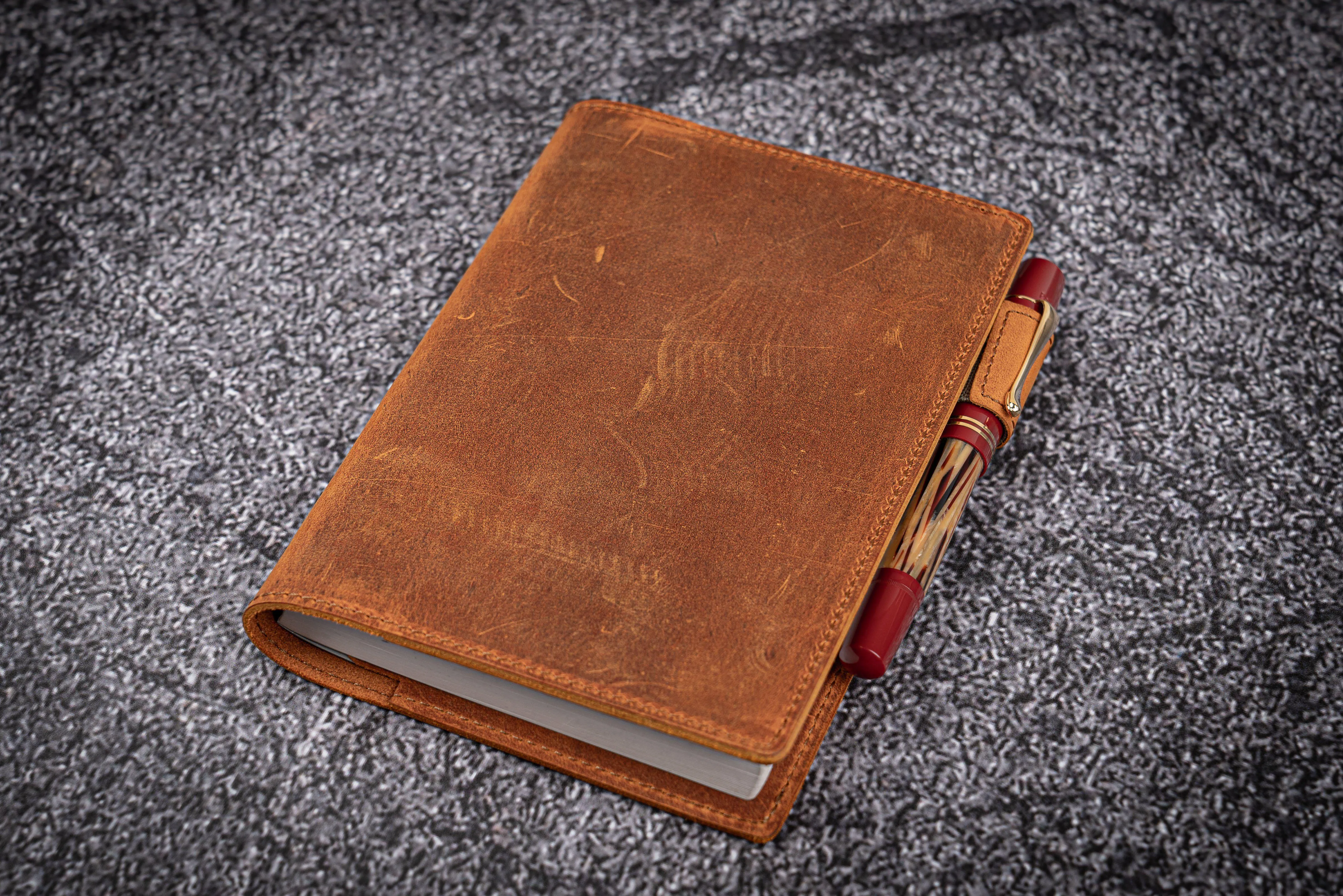 Leather Slim A6 Notebook / Planner Cover - Crazy Horse Brown