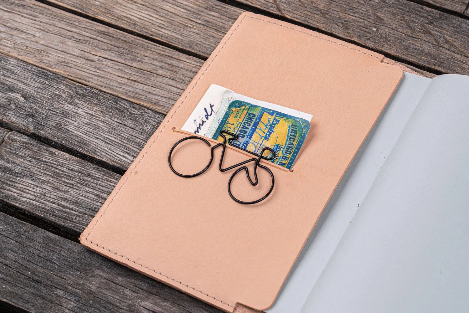 Leather Slim A6 Notebook / Planner Cover - Undyed Leather