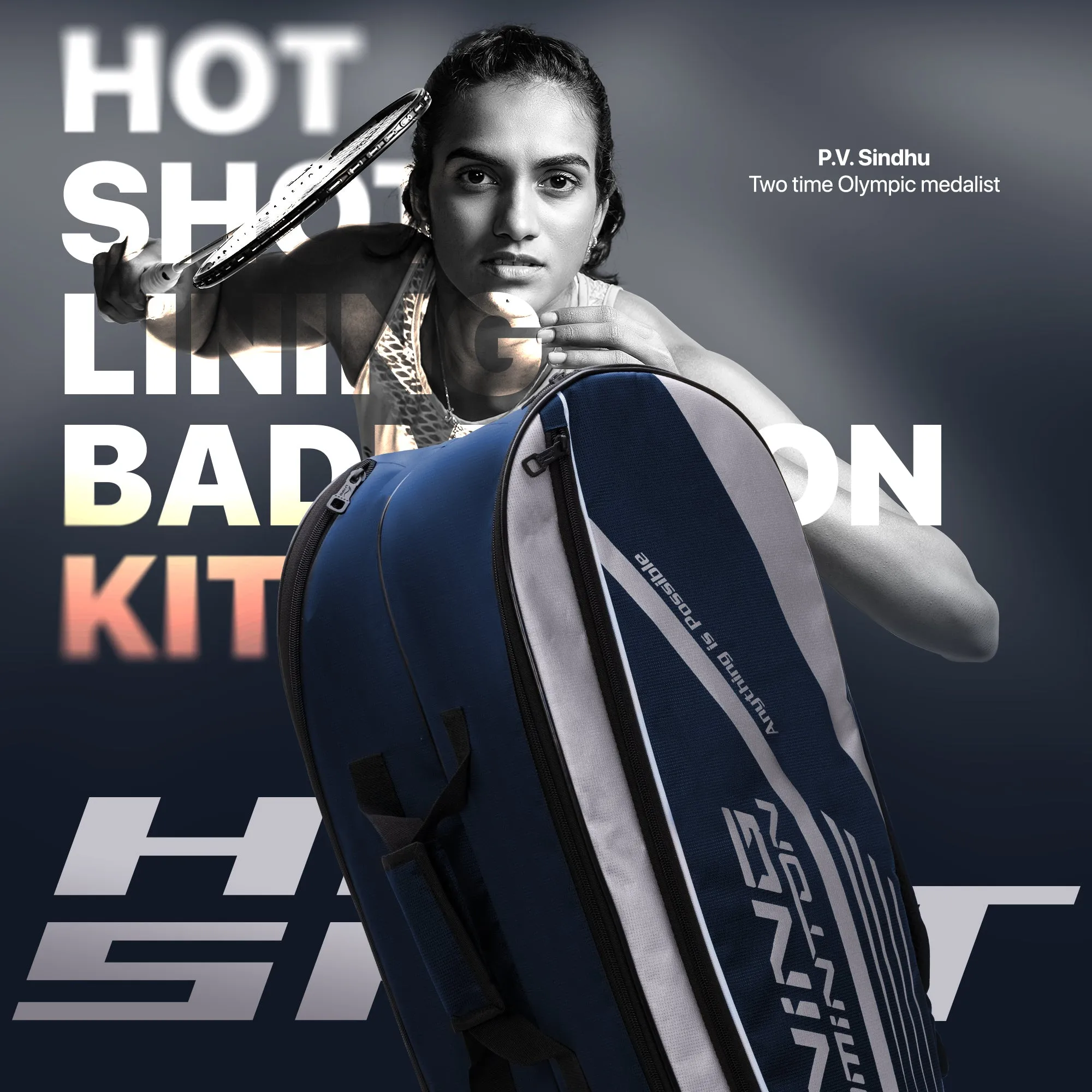 Li-Ning Hot Shot Badminton Kit Bag (Blue) (Size - Standard/50 L)